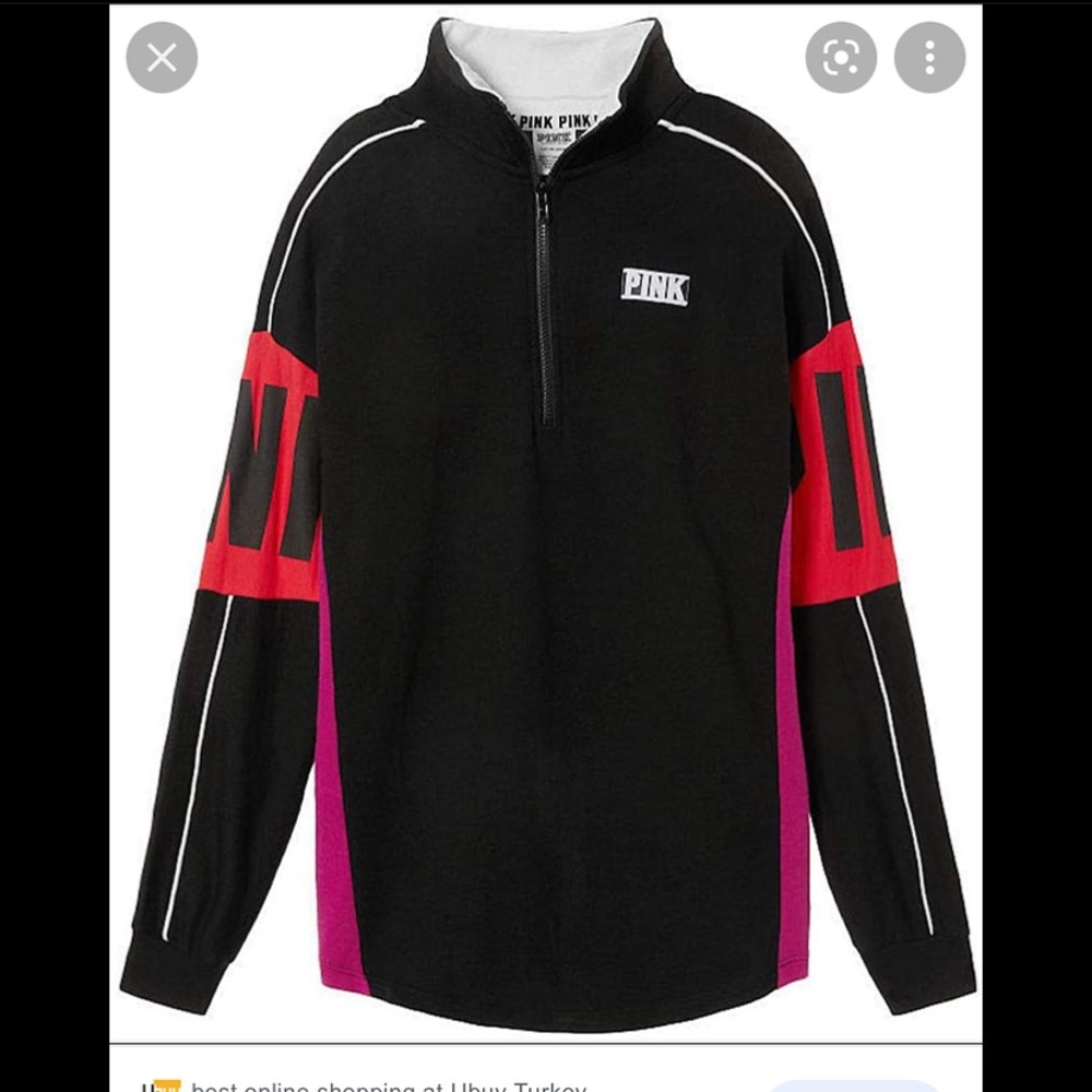 Super cute Victoria Secret Pink colorblock half zip sweatshirt oversized